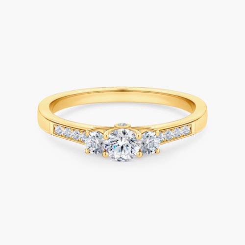 Pierścionek zaręczynowy Dream: złoty, diamenty